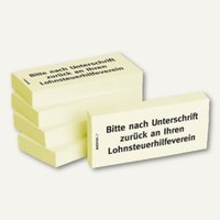 Haftnotizen: Bitte nach Unterschrift zurück an Ihren Lohnsteuerhilfeverein