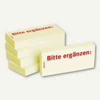 Haftnotizen bedruckt: Bitte ergänzen