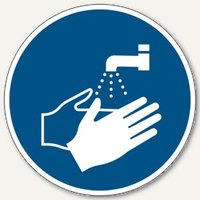 Gebotsaufkleber Hände waschen