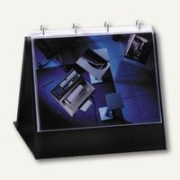 Veloflex 4101080 Tisch-Flipchart A4 Querformat Präsentation aus PVC schwarz 3er Pack Aufstellringbuch Flipchart 