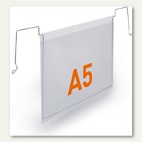Drahtbügeltasche A5 quer PP transparent 50 Stück