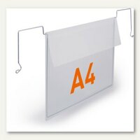 Drahtbügeltasche mit Klappe A4 quer PP