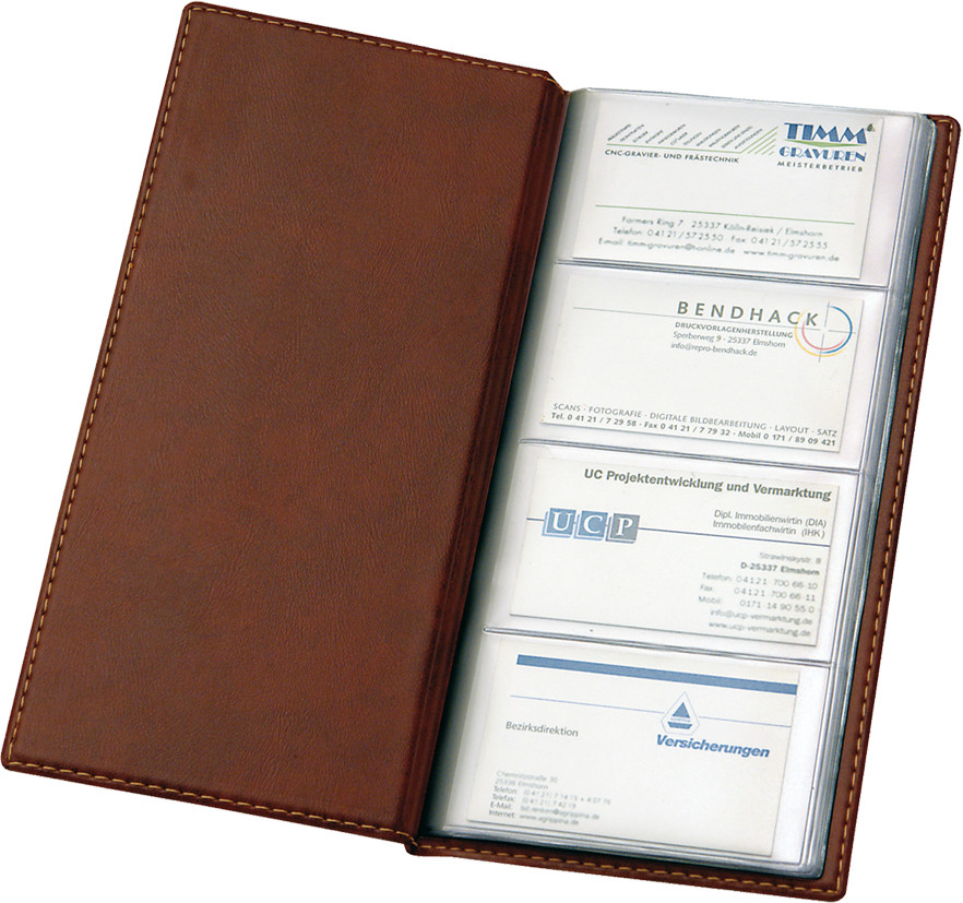 DONAU Visitenkartenbuch Für 480 Karten – Schwarz, Aus PP (Polypropylen), Maße 11 X 25,2 X 3 Cm