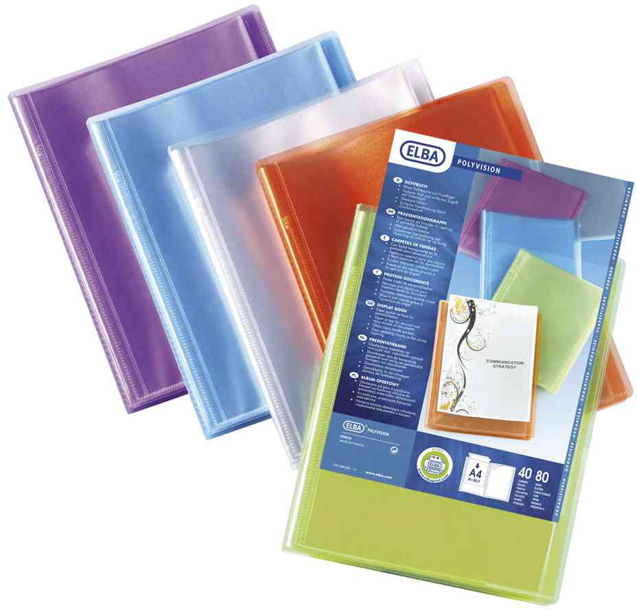 Porte-documents A4 Transparent Elba Polyvision - 40 Vues Fabriqué En France