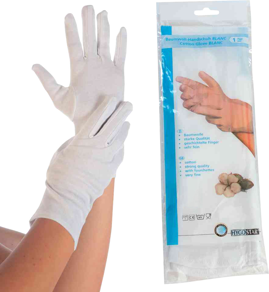 Baumwoll-Handschuh BLANC HYGOSTAR weiß XL,Paar,Gastro 
