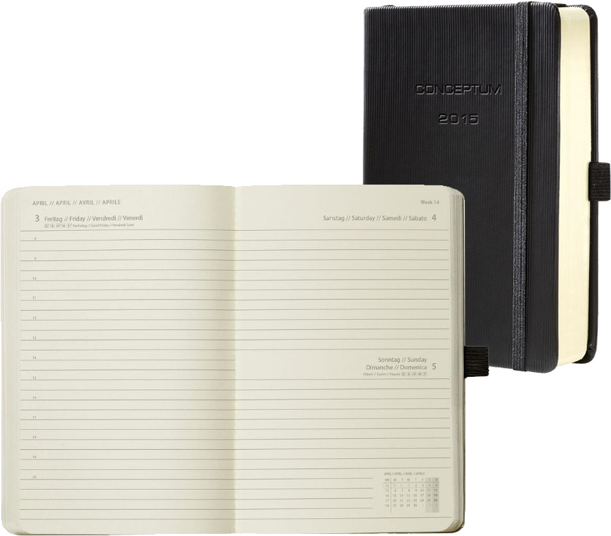 SIGEL Tageskalender CONCEPTUM, ca. DIN A6, 1 Tag / 1 Seite, Hardcover 