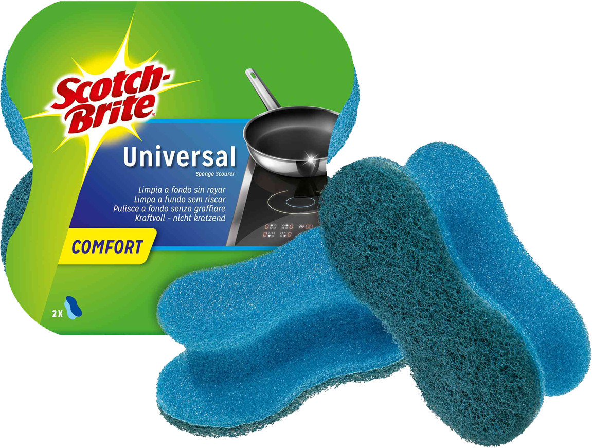 Scotch Brite Schwamm 2+1 – Schwarz, Standard, Für Küche & Haushalt