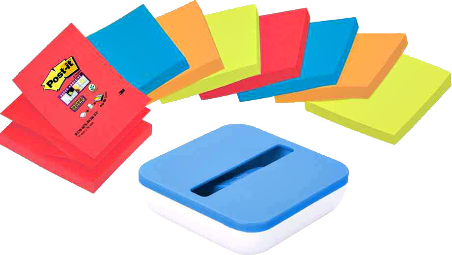 Postit Haftnotizen ZNotes, Spender mit 8x Super Sticky ZNotes 76 x