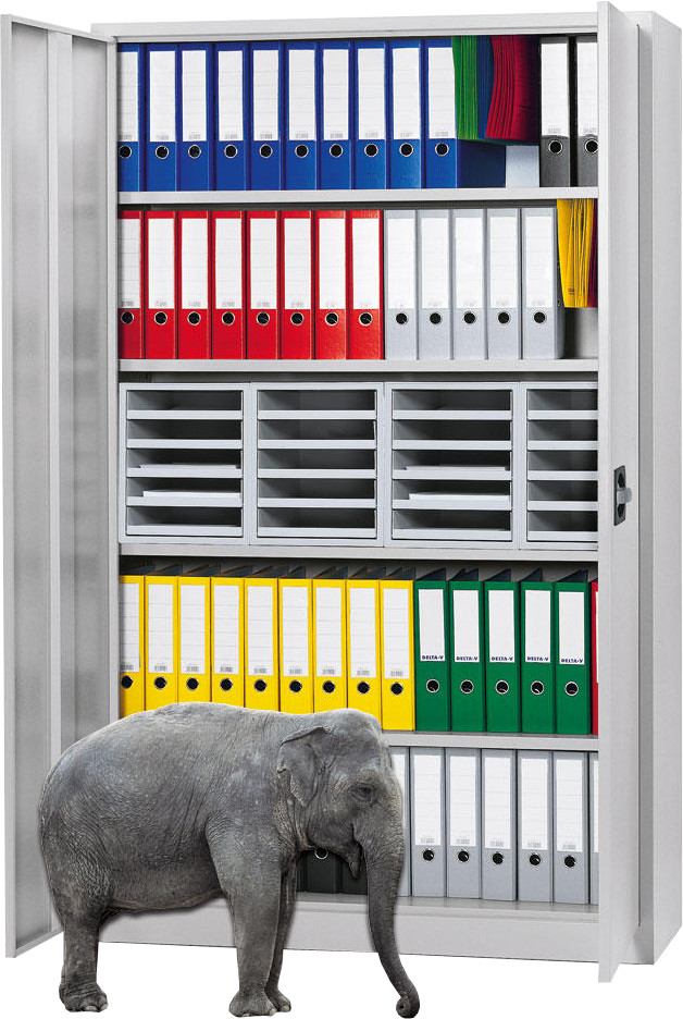 DESKIN Flügeltüren-Stahlschrank/extra breit, 120 x 195 x 42 cm, 4 Böden