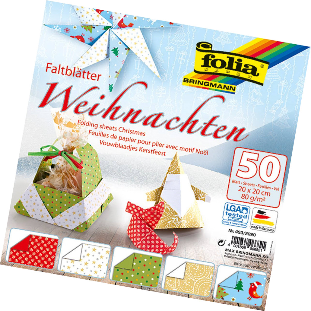 Folia Faltblätter "Weihnachten", 200 x 200 mm, 493/2020