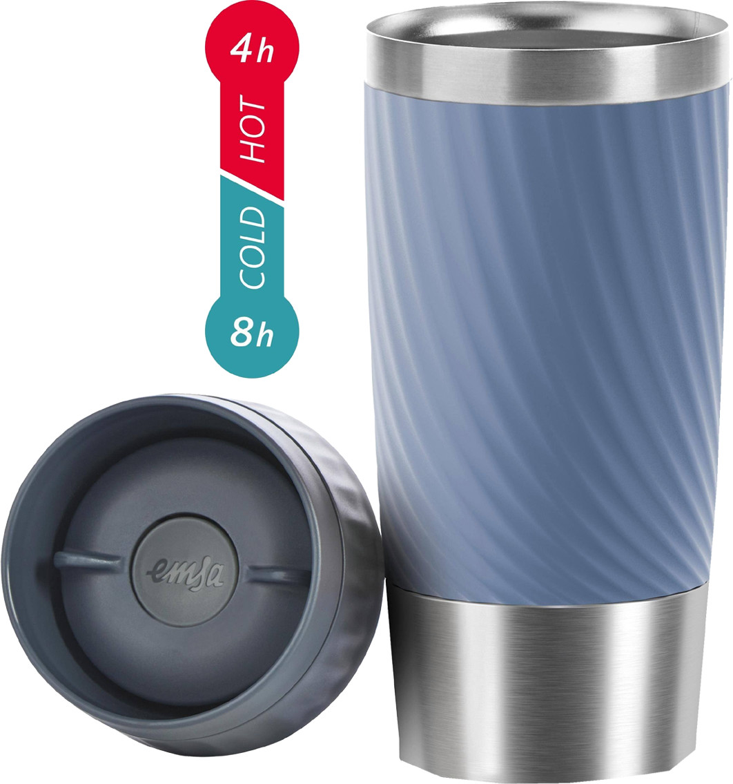 Emsa Isolierbecher TRAVEL MUG EASY TWIST, 0.36 I, 20 mm, aquablau