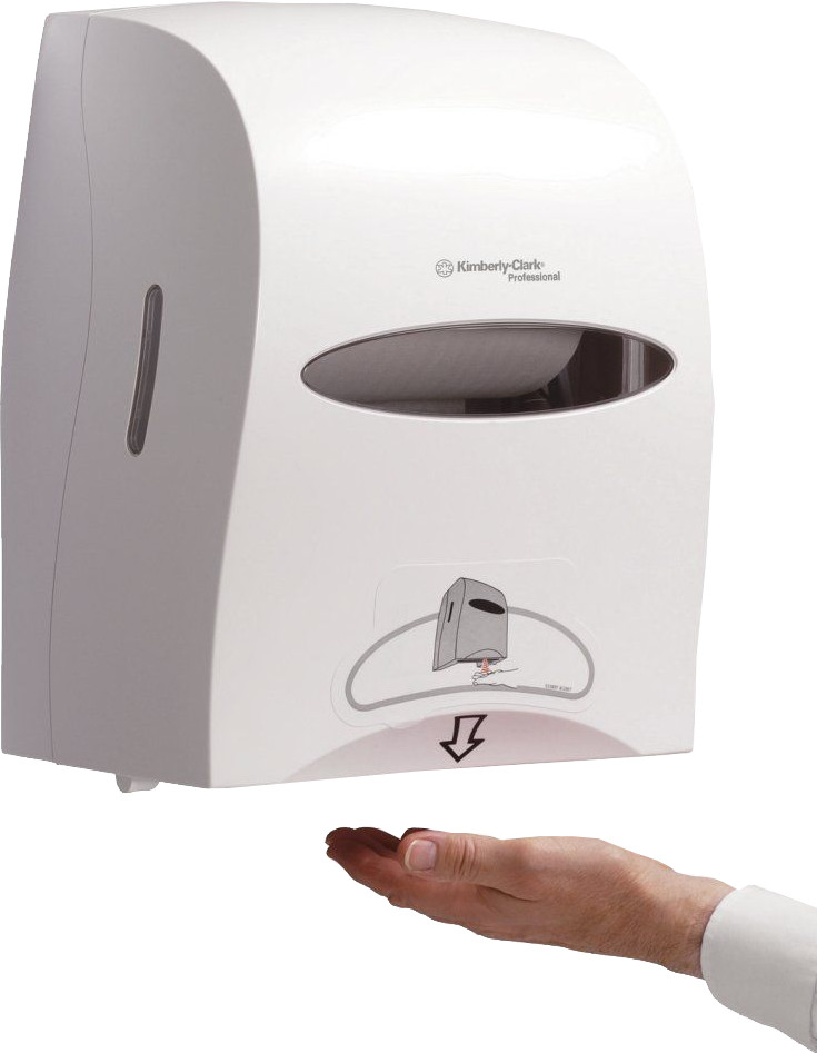 Kimberly-Clark Center Flow Handtuchspender – Rauchgrau, Für Papierhandtücher, Transparentes Sichtfenster