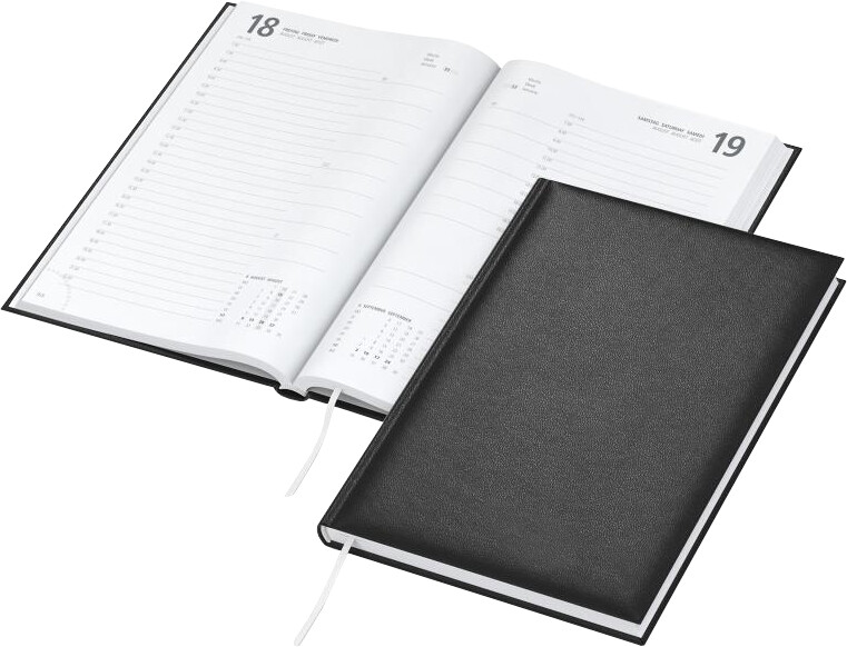 Buchkalender A5 2022 1 Tag 1 Seite officio Buchkalender DIN A5, 1 Tag / 1 Seite (Sa+So=1 Seite), weiß