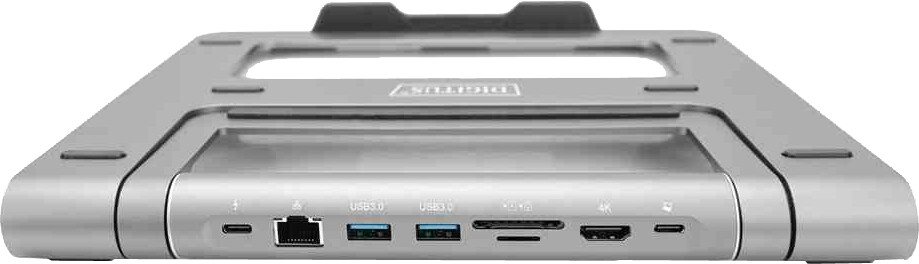 DIGITUS Notebook-Ständer mit USB-C Docking Station, neigbar, B26 cm ...