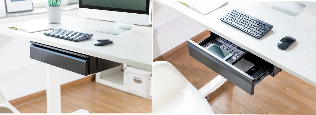 DIGITUS Schreibtisch Unterbau-Ablage Taschen-Fach, weiß-matt