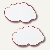 Franken Moderationswolken, 14 x 23 cm, weiß/roter Rand, 20 Stück, UMZ WM