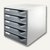 LEITZ Schubladenbox Post-Set, fünf Schubladen, grau, 5280-00-89
