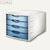 HAN Schubladenbox MONITOR, vier geschlossene Schübe, grau/trl.blau, 1001-D-64