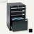 Bisley Schubladenschrank Serie F, 4 Schübe, mit Griffleiste, schwarz, 0503A-833