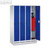 EVOLO Garderobenschrank, H180xB119xT50cm, lichtgr/bl, 4 Abteile, 48020-40/7035