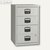 Büroschubladenschrank, 4 Materialschübe, H672xB413xT400 mm, grau