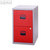 Büroschubladenschrank, 2 HR-Schübe, H672xB413xT400 mm, grau/rot