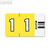 LEITZ Ziffernsignal Orgacolor '1', auf Streifen, gelb, 100 Stück, 6601-00-00