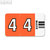 LEITZ Ziffernsignal Orgacolor'4' auf Streifen, orange, 100 Stück, 6604-00-00