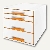 Schubladenbox WOW CUBE, 4 Schübe, 323x315x397mm, perlweiß/orange, 5213-10-44