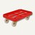 Transportroller - Tragkraft: 300 kg, 610 x 410 x 190 mm, 4 Lenkrollen, rot, 1087