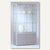 Standvitrine INSIDE/Staufach - 100 x 182 x 40 cm, 2 Böden, Glas/Alu, silber