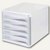 Helit Schubladenbox - DIN A4, 5 Schübe, 265x340x250 mm, weiß/lichtgrau, H6129482