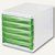 Schubladenbox - DIN A4, 5 Schübe, 265x340x250 mm, weiß/grün-transp., H6129450