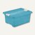 Aufbewahrungsbox cornelia, 12 Liter, 395 x 295 x 175 mm, Deckel, PP, blau-transp