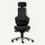 Bürodrehstuhl 'Ortholetic Balance' mit Kopfstütze, Leder, schwarz, O1500BK-505