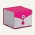 PEGGY Box mit Klappdeckel, 146x146x120mm, grau / pink, 2 Stück, 14501194000