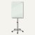 Mobiles Glas-Flipchart Diamond, 700x1.000 mm, Pinn magnethaftend, Rollen, silber