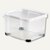 Aufbewahrungsbox, 50 Liter, 525 x 432 x 280 mm, Griffe, stapelbar, glasklar