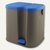 Abfallbehälter Twin, ca. 7&13 l, 2 Inneneimer, 41x33.5x40 cm, eckig, taupe/blau