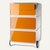 Rollcontainer easyBox, 2+2 Schubladen, 64 x 39 x 44 cm, Rollen, PS/ABS, orange