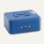 Geldkassette mit Zahlenschloss und Münzeinlage, B 20 x H 9 x T 16 cm, blau