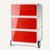 Rollcontainer easyBox, 2+2 Schubladen, 64 x 39 x 44 cm, Rollen, PS/ABS, rot