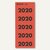 Ordner Inhaltsschilder 'Jahreszahl 2020', selbstklebend, 60 x 25.5 mm, rot, 100 