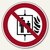 Hinweisschild 'Aufzug im Brandfall nicht benutzen', (Ø)20 cm, Hart-PVC, weiß/rot