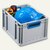 allit Eurobox ProfiPlus, 20 Liter, 40 x 30 x 22 cm, PP, grau/blau, 456730