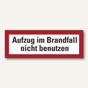 Feuerwehrschild - Aufzug im Brandfall nicht benutzen