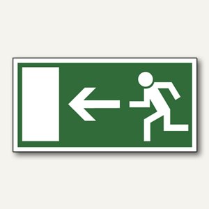 Hinweisschild - Rettungsweg linksweisend