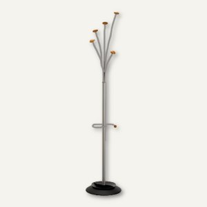 Alba Garderobenständer FESTIVAL, 187 x 38 cm, Metall/Holz, 5 Haken, 9402870