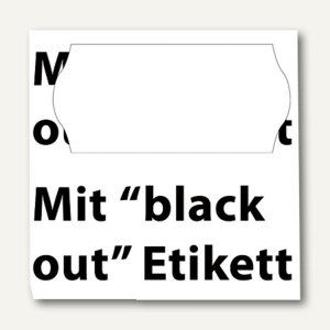 Preisetiketten Black Out