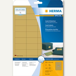 Herma Folien-Etiketten SPECIAL, 48.3 x 25.4 mm, gold glänzend, 1.100 St., 4102